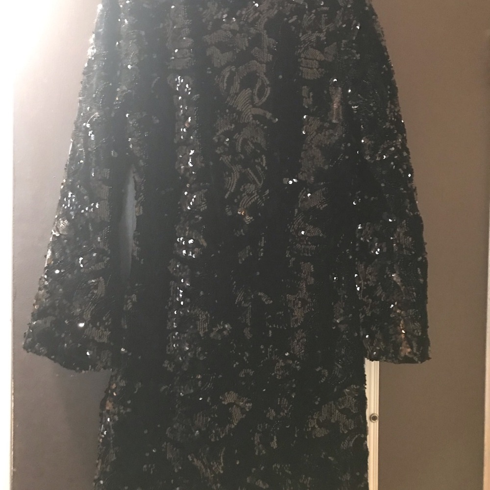 Elegant Black Sequin Mini Dress
